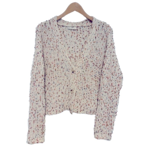 moon & madison Sweaters - Moon and Madison, chunky knit, neutral confetti cardigan, Size Large